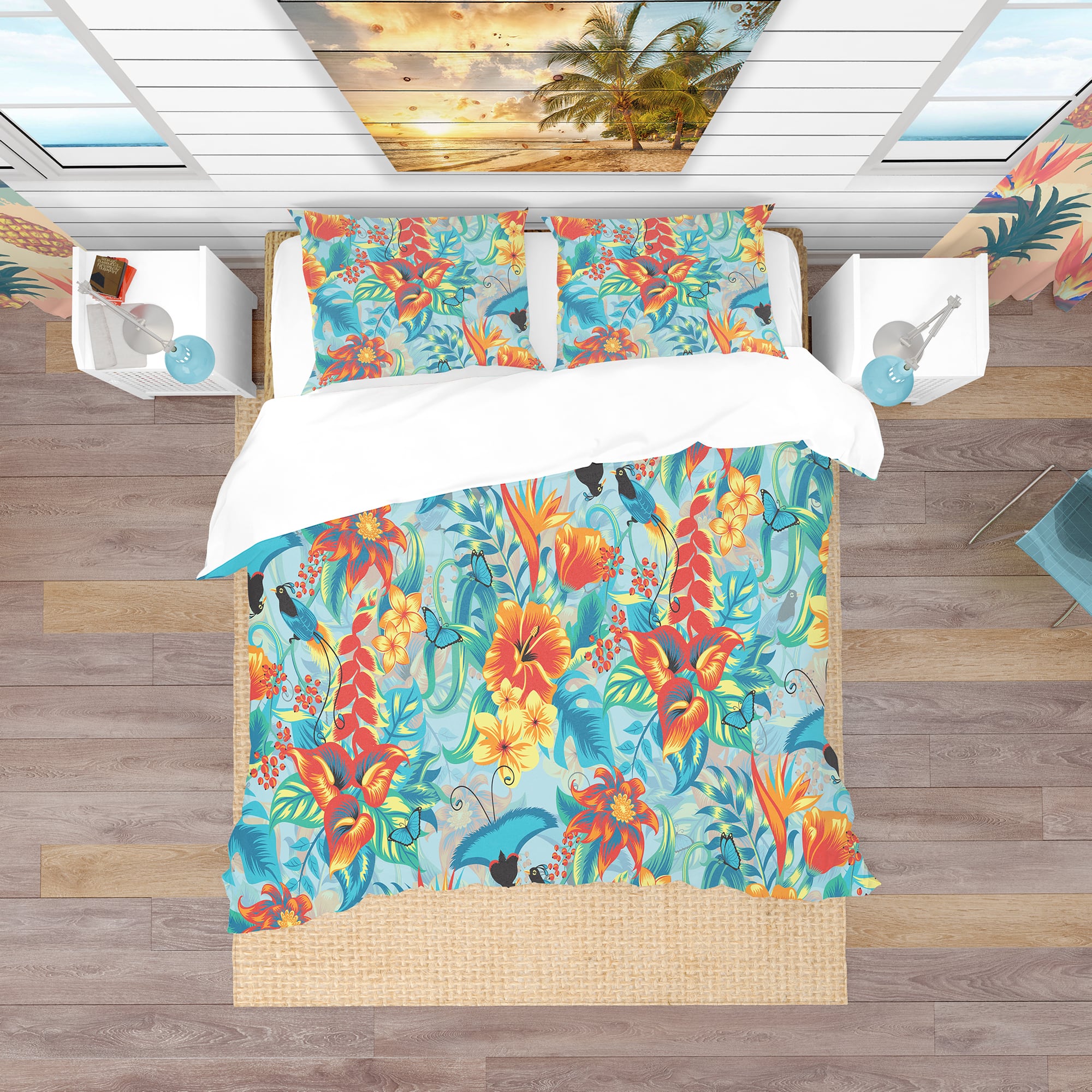 Designart 'Tropical Pattern' Tropical Bedding Set - Duvet Cover & Shams
